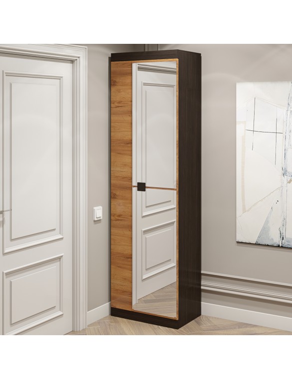 Шафа розпашна Еверест Соната-600 з дзеркалом венге темний + дуб крафт золотий (DTM-2634)