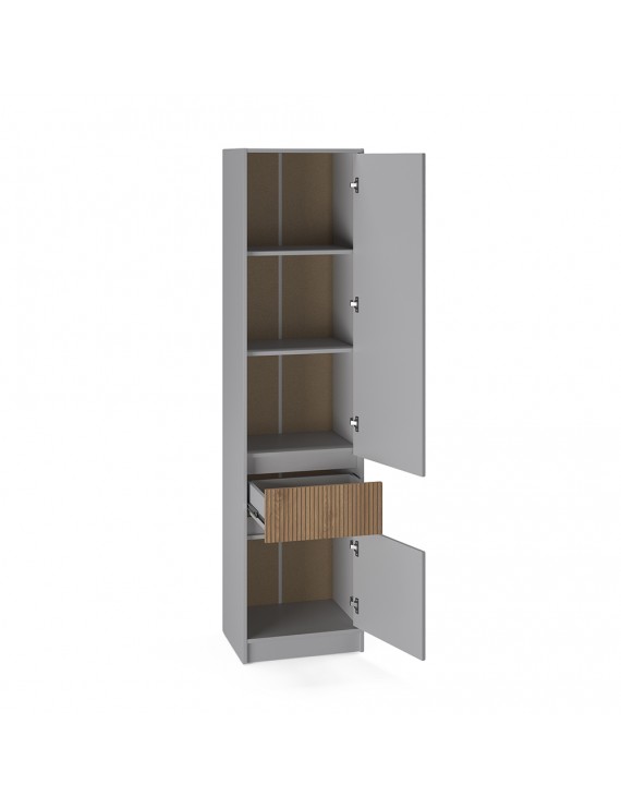 Шафа-пенал закрита з полицями та шухлядою Еверест Стайл-500 50х39х203 см Кашемір/Канелла (DTM-073572)