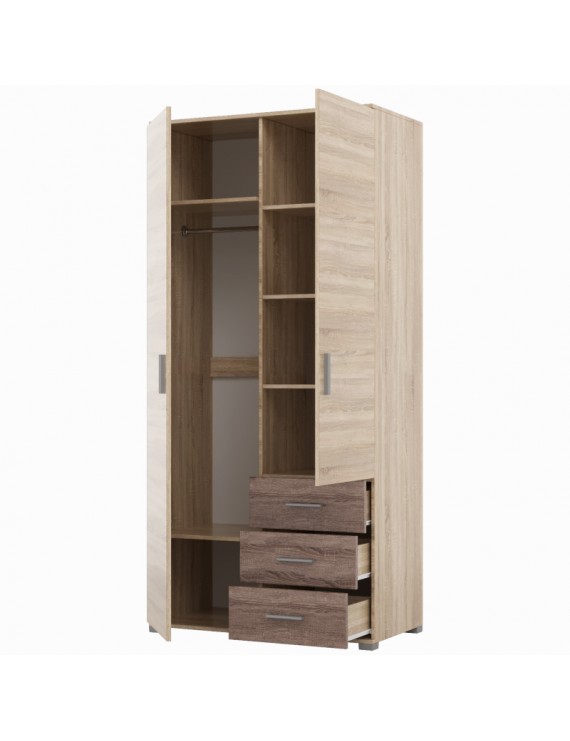 Шафа пряма з ящиками Еверест Бриз ШП-4 сонома + трюфель (DTM-2297)