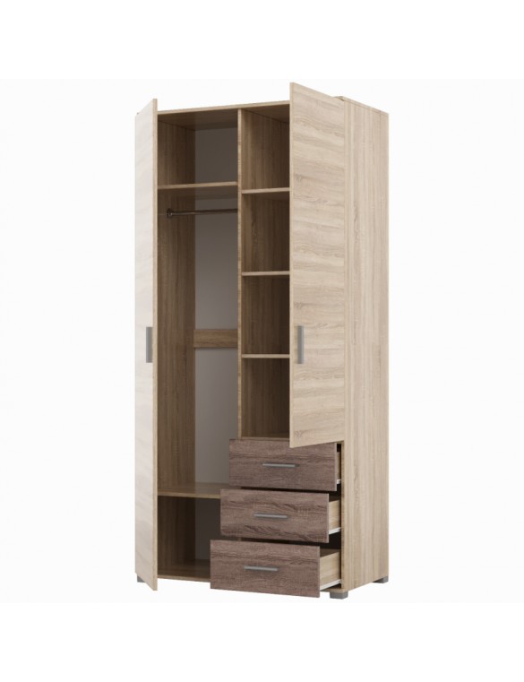 Шафа пряма з ящиками Еверест Бриз ШП-4 сонома + трюфель (DTM-2297)