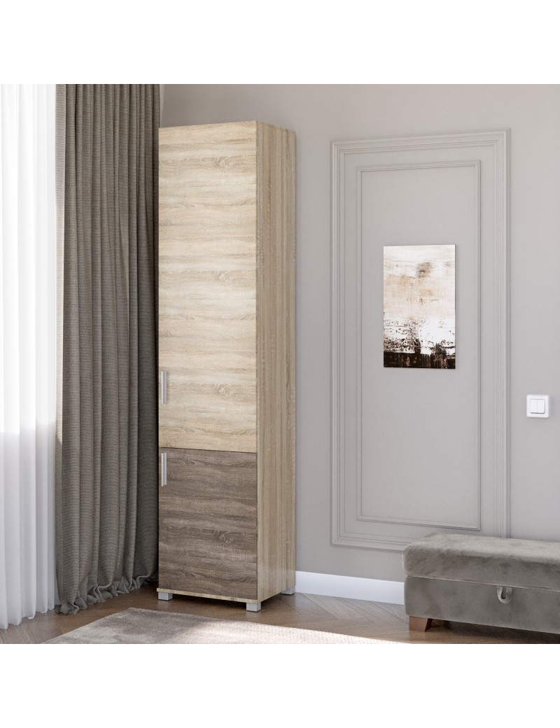 Шафа-пенал закрита Еверест Бриз-15 сонома + трюфель (DTM-2268)