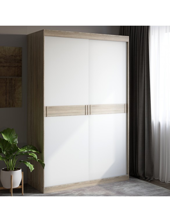 Шафа-купе Еверест Соната 1400 дводверна 140х60х217 дуб сонома+білий (DTM-2395)
