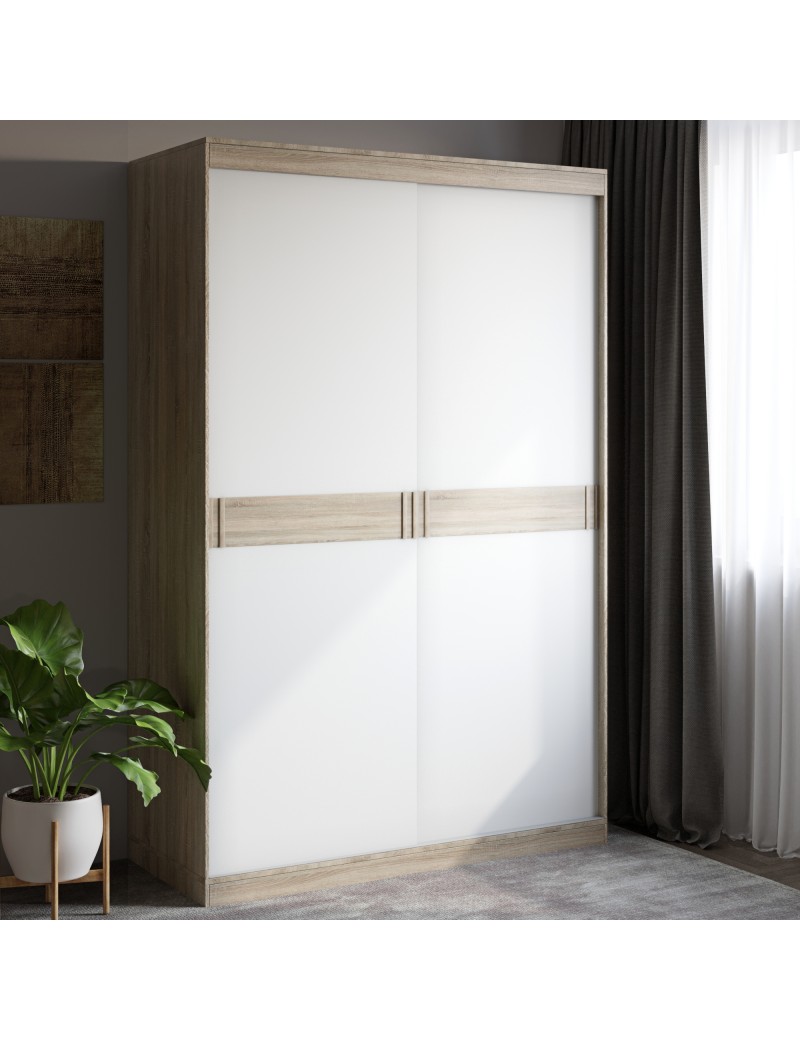 Шафа-купе Еверест Соната 1400 дводверна 140х60х217 дуб сонома+білий (DTM-2395)