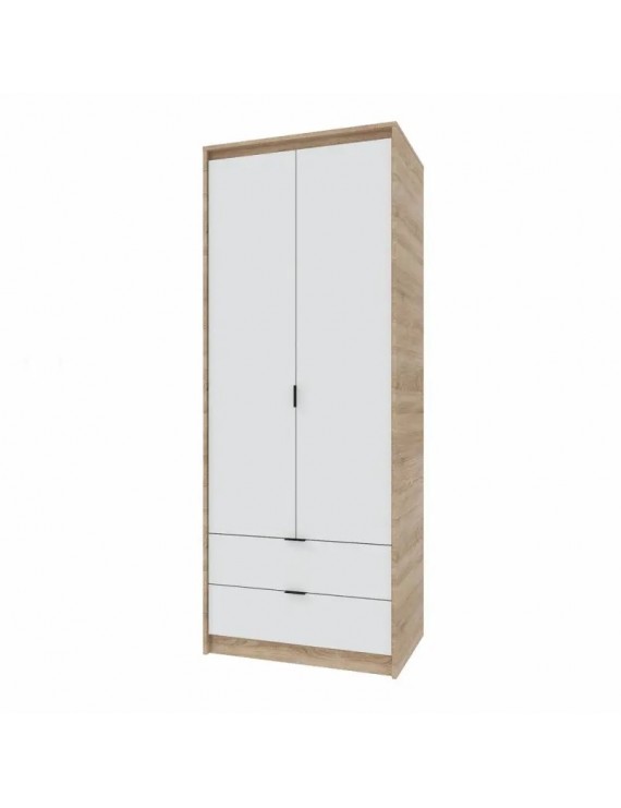 Шафа для одягу з висувними шухлядами Еверест Сіті-800 80,2х50х204,6 см Дуб сонома/Білий (DTM-071143)