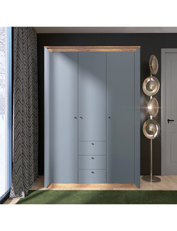 Шафа тридверна Еверест Нордік-1400 Графіт + Дуб крафт золотий (DTM-5538)