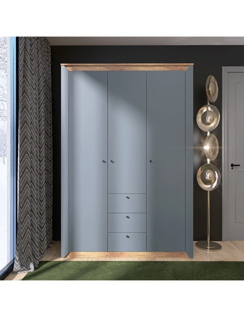 Шафа тридверна Еверест Нордік-1400 Графіт + Дуб крафт золотий (DTM-5538)