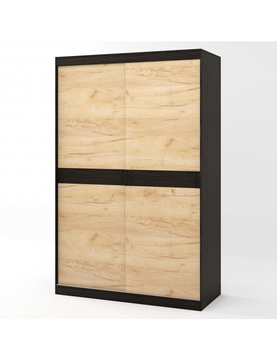 Шафа-купе Еверест Соната 1400 дводверна 140х60х217 венге темний + дуб крафт золотий (DTM-2396)