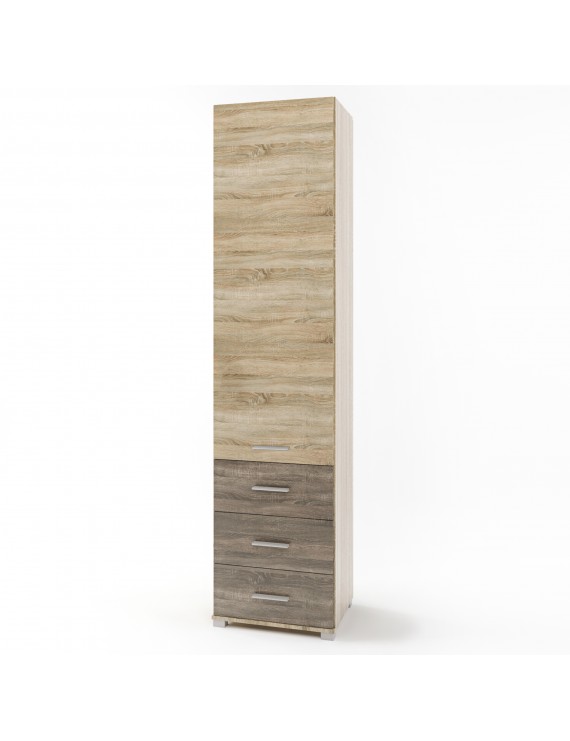 Шафа-пенал закрита з ящиками Еверест Бриз-17 сонома + трюфель (DTM-2274)