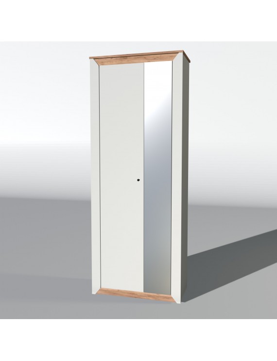 Шафа-пенал із дзеркалом Еверест Нордік-800 Білий + Дуб крафт золотий (DTM-5539)