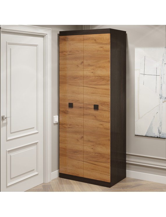 Шафа розпашна 2-х дверна Еверест Соната-800 венге темний + дуб крафт золотий (DTM-2299)