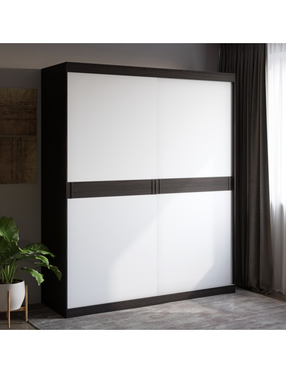 Шафа-купе Еверест Соната 1800 дводверна 180х60х217 венге темний+білий (DTM-2397)