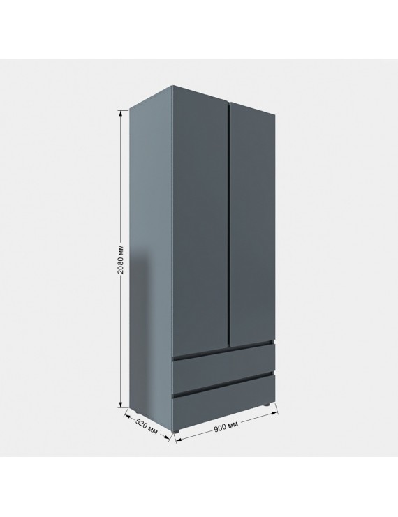 Шафа дводверна Еверест ШЛ-2 Лайт Графіт (DTM-4912)