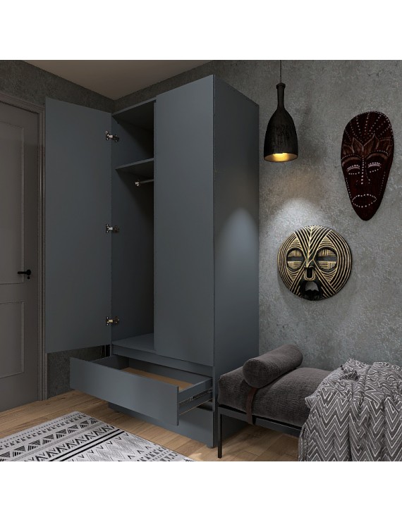 Шафа дводверна Еверест ШЛ-2 Лайт Графіт (DTM-4912)