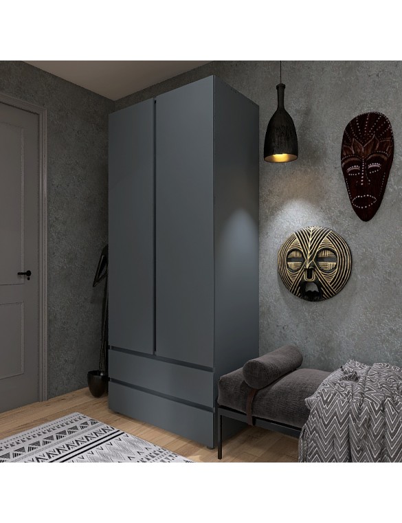 Шафа дводверна Еверест ШЛ-2 Лайт Графіт (DTM-4912)