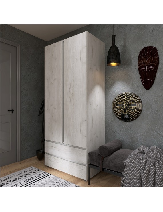 Шафа дводверна Еверест ШЛ-2 Лайт Дуб Крафт білий (DTM-071084)