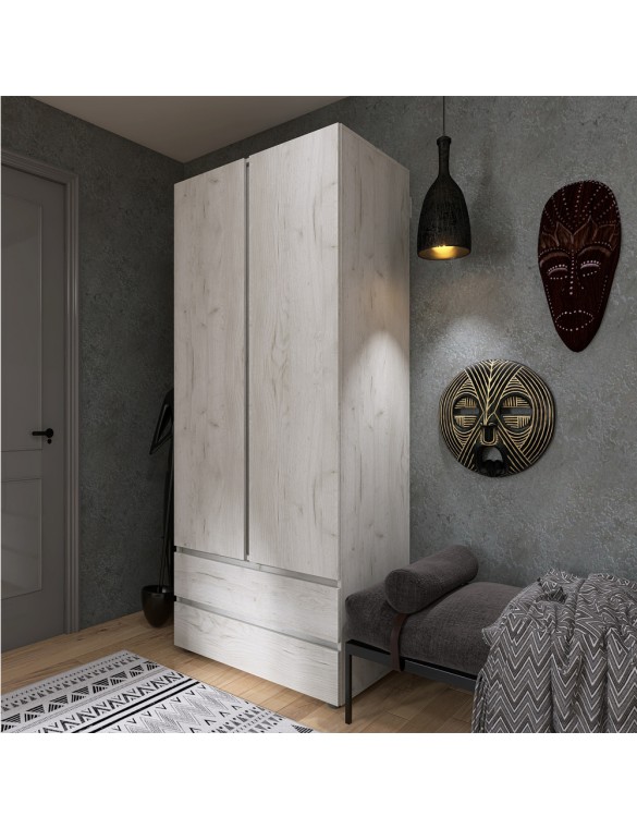Шафа дводверна Еверест ШЛ-2 Лайт Дуб Крафт білий (DTM-071084)