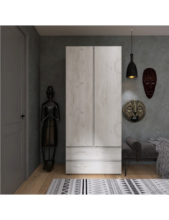 Шафа дводверна Еверест ШЛ-2 Лайт Дуб Крафт білий (DTM-071084)