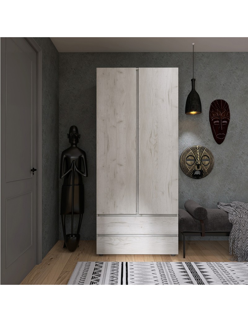 Шафа дводверна Еверест ШЛ-2 Лайт Дуб Крафт білий (DTM-071084)