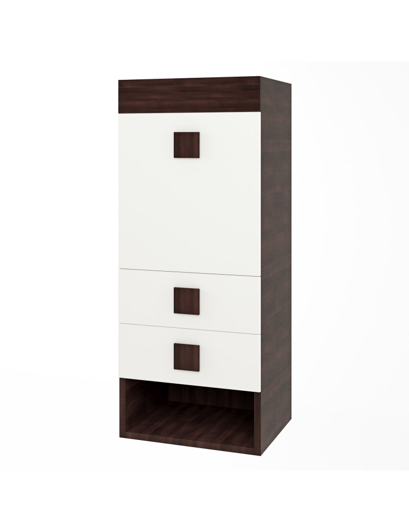 Шафа-пенал надбудова Еверест Соната венге темний/білий (DTM-2280)