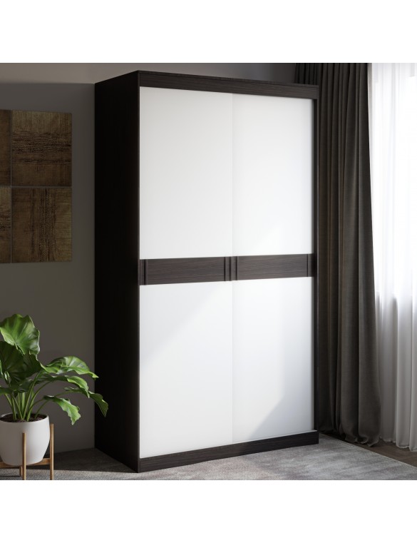Шафа-купе Еверест Соната 1200 дводверна 120х60х217 венге темний+білий (DTM-2391)