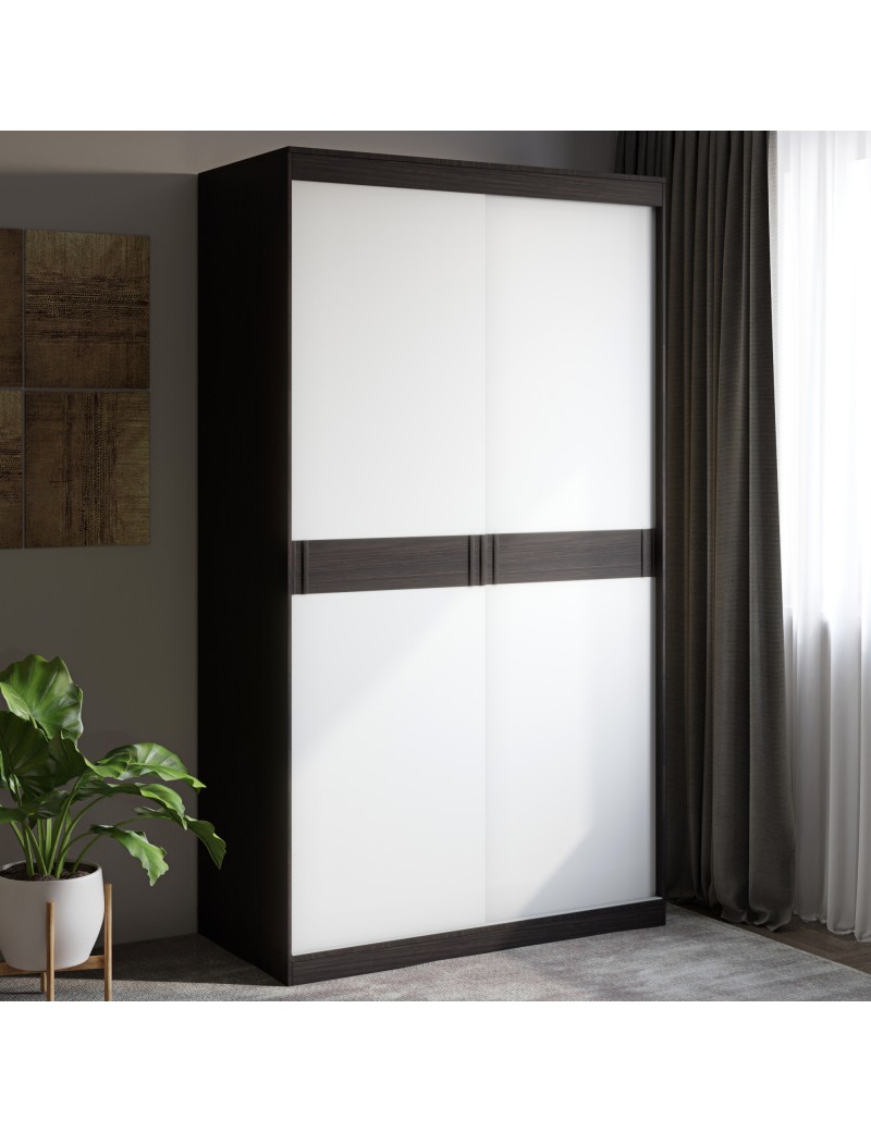 Шафа-купе Еверест Соната 1200 дводверна 120х60х217 венге темний+білий (DTM-2391)