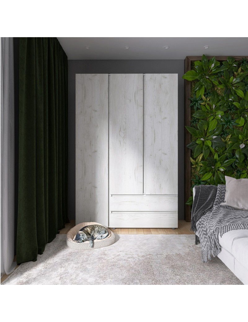 Шафа тридверна Еверест ШЛ-3 Лайт Дуб Крафт білий (DTM-071085)