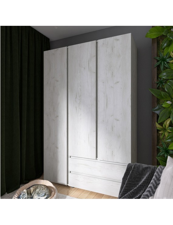 Шафа тридверна Еверест ШЛ-3 Лайт Дуб Крафт білий (DTM-071085)