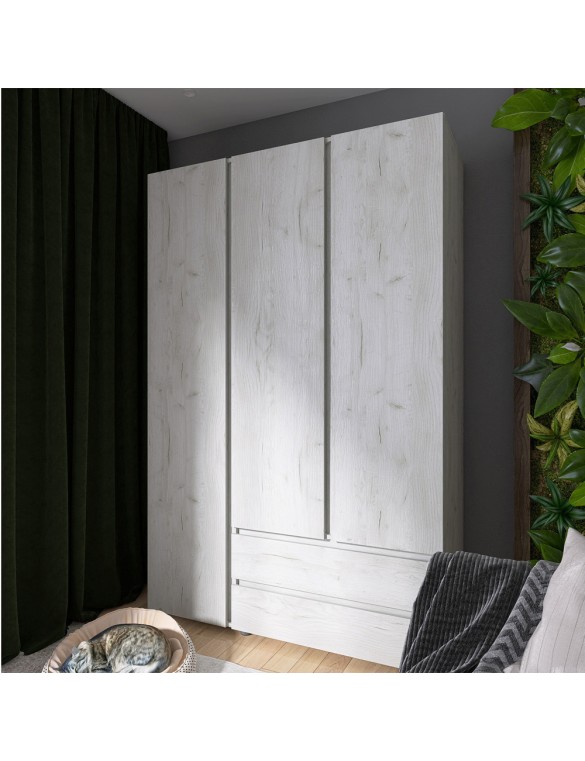 Шафа тридверна Еверест ШЛ-3 Лайт Дуб Крафт білий (DTM-071085)