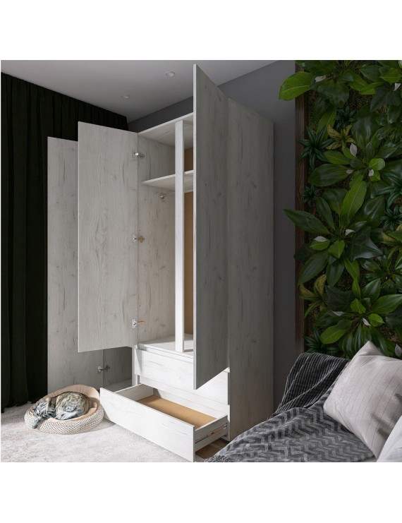 Шафа тридверна Еверест ШЛ-3 Лайт Дуб Крафт білий (DTM-071085)