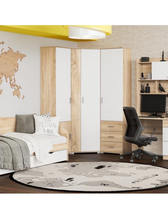 Шафа-пенал закрита Еверест Бриз-15 Дуб сонома/Білий (DTM-073869)