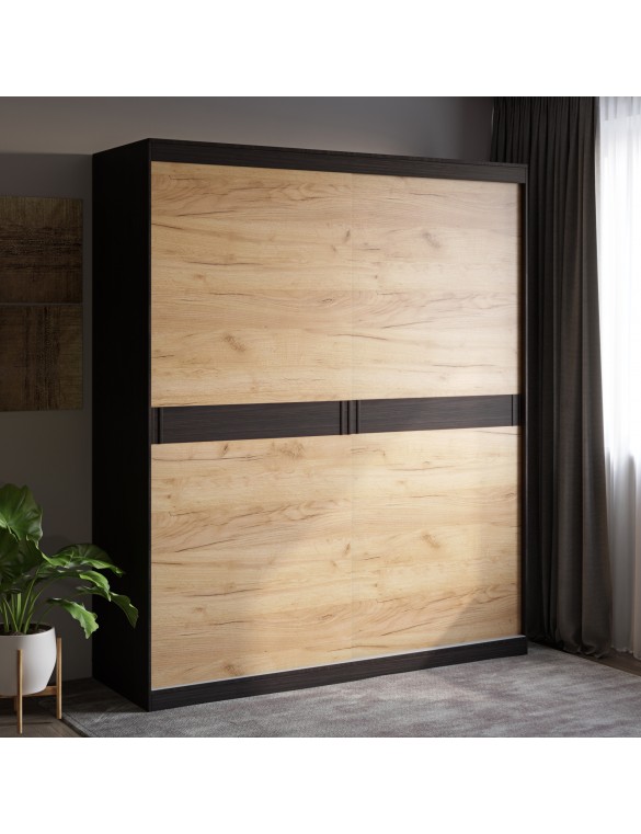 Шафа-купе Еверест Соната 1800 дводверна 180х60х217 венге темний + дуб крафт золотий (DTM-2399)