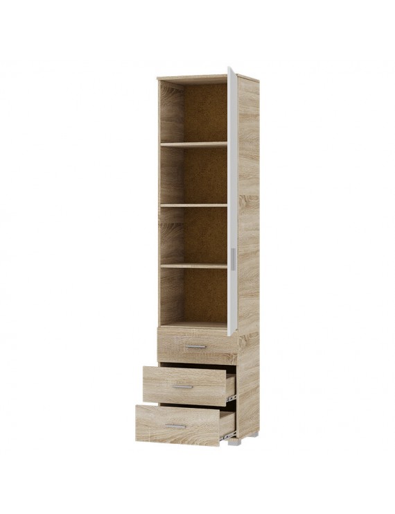 Шафа-пенал закрита з ящиками Еверест Бриз-17 Дуб сонома/Білий (DTM-073870)