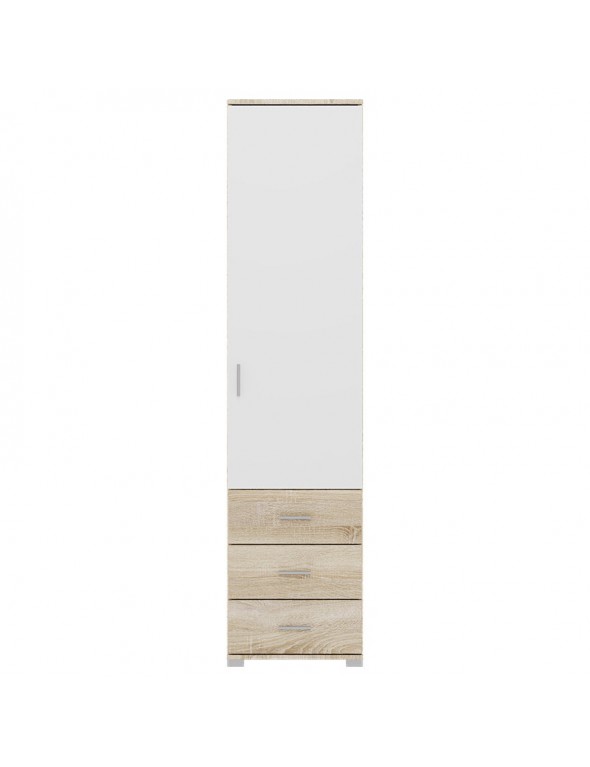 Шафа-пенал закрита з ящиками Еверест Бриз-17 Дуб сонома/Білий (DTM-073870)
