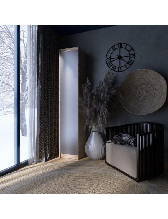 Шафа-пенал закрита Еверест Сіті-400 Дуб сонома/Графіт (DTM-071091)