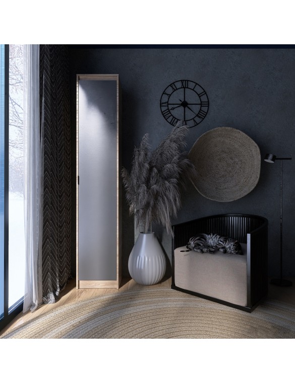 Шафа-пенал закрита Еверест Сіті-400 Дуб сонома/Графіт (DTM-071091)