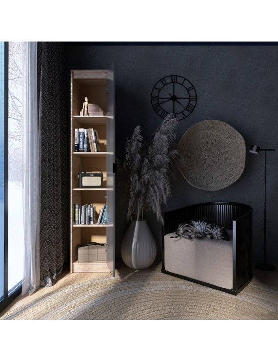 Шафа-пенал закрита Еверест Сіті-400 Дуб сонома/Графіт (DTM-071091)