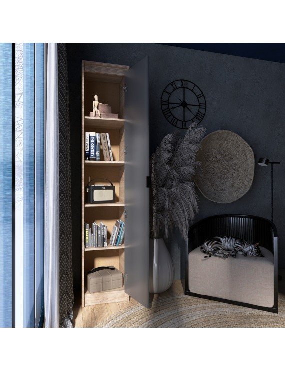 Шафа-пенал закрита Еверест Сіті-400 Дуб сонома/Графіт (DTM-071091)