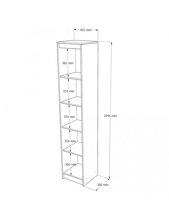 Шафа-пенал закрита Еверест Сіті-400 Дуб сонома/Графіт (DTM-071091)