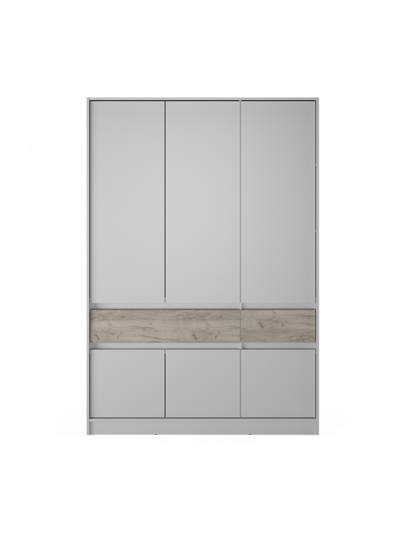 Шафа розпашна для одягу з висувними шухлядами (полиці - штанга) Эверест Стайл-1400 140х53х203 см Кашемір/Дуб крафт сірий (DTM-071162)