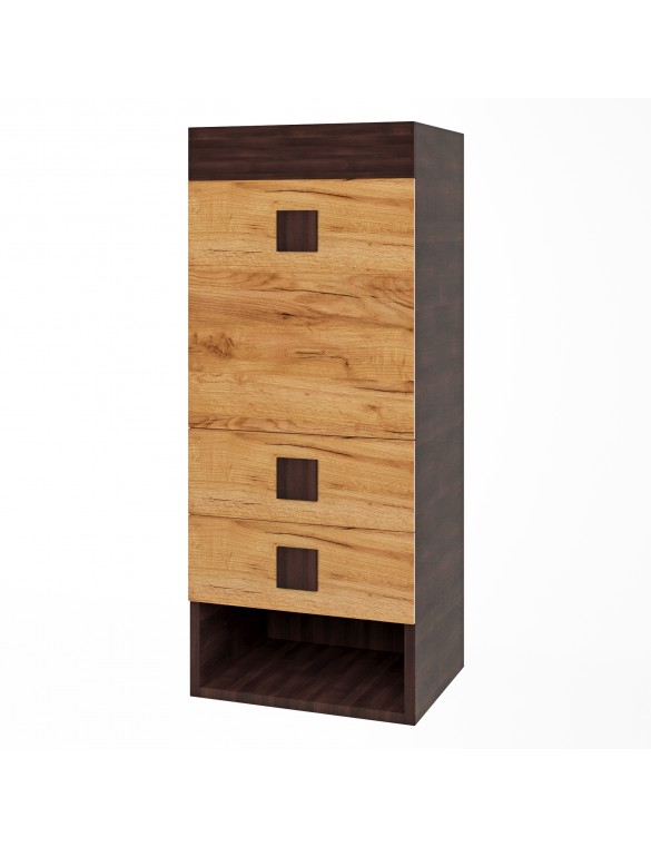 Шафа-пенал надбудова Еверест Соната венге темний + дуб крафт золотий (DTM-2279)