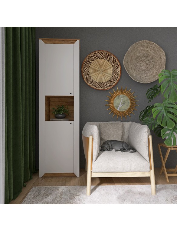 Пенал відкритий Еверест Нордік-600 Білий + Дуб крафт золотий (DTM-5533)