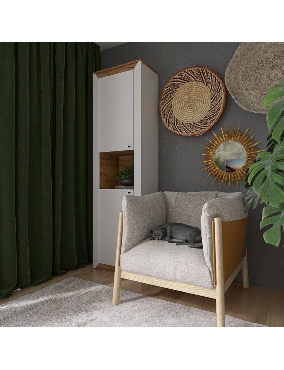 Пенал відкритий Еверест Нордік-600 Білий + Дуб крафт золотий (DTM-5533)