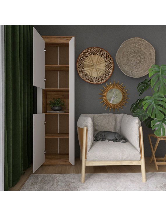 Пенал відкритий Еверест Нордік-600 Білий + Дуб крафт золотий (DTM-5533)