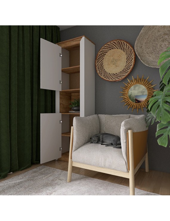 Пенал відкритий Еверест Нордік-600 Білий + Дуб крафт золотий (DTM-5533)