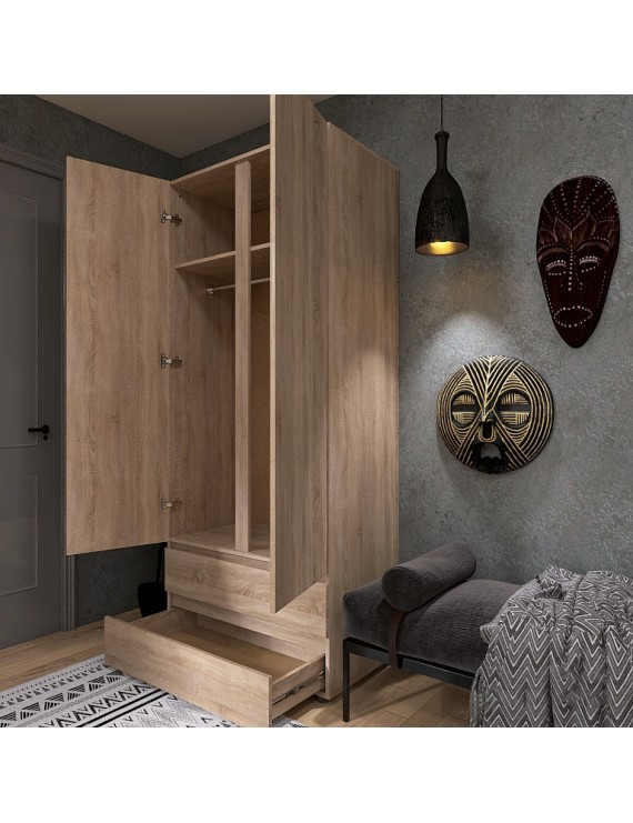 Шафа дводверна Еверест ШЛ-2 Лайт Дуб сонома (DTM-4675)