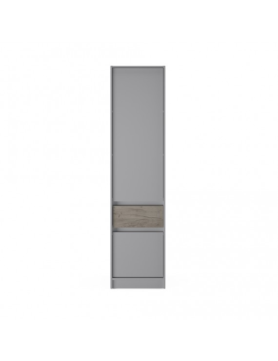 Шафа-пенал закрита з полицями та шухлядою Еверест Стайл-500 50х39х203 см Кашемір/Дуб крафт сірий (DTM-071153)