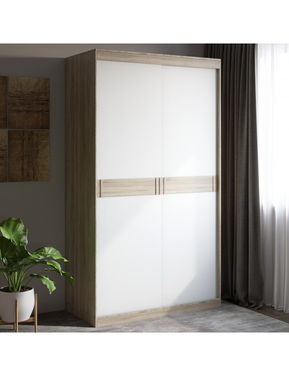 Шафа-купе Еверест Соната 1200 дводверна 120х60х217 дуб сонома+білий (DTM-2392)