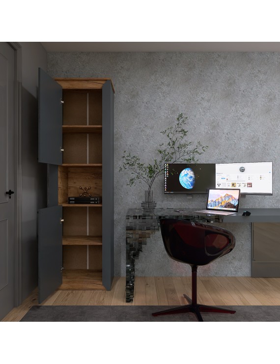 Пенал відкритий Еверест Нордік-600 Графіт + Дуб крафт золотий (DTM-5534)