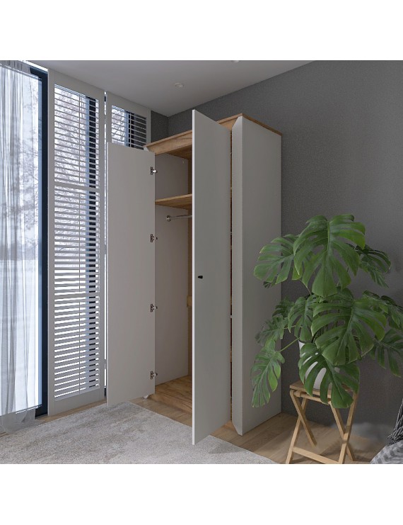 Шафа дводверна Еверест Нордік-990 Білий + Дуб крафт золотий (DTM-5535)