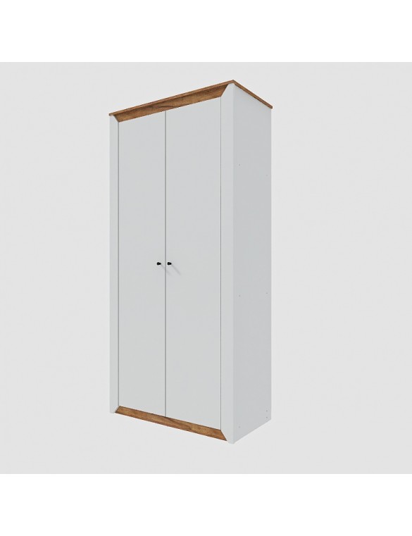 Шафа дводверна Еверест Нордік-990 Білий + Дуб крафт золотий (DTM-5535)